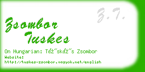 zsombor tuskes business card